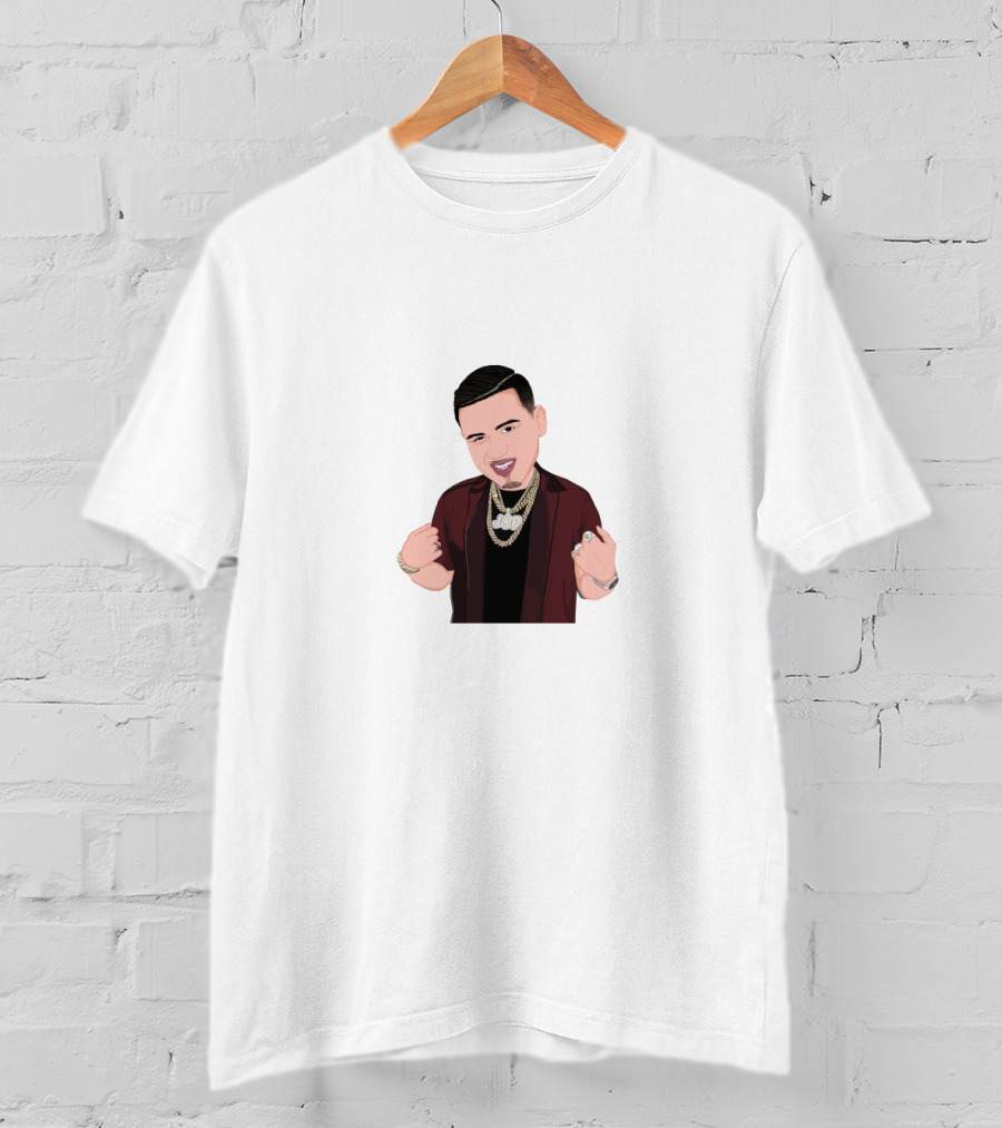 Fuerza Regida Cartoon Character With Chains And Rings T-Shirt