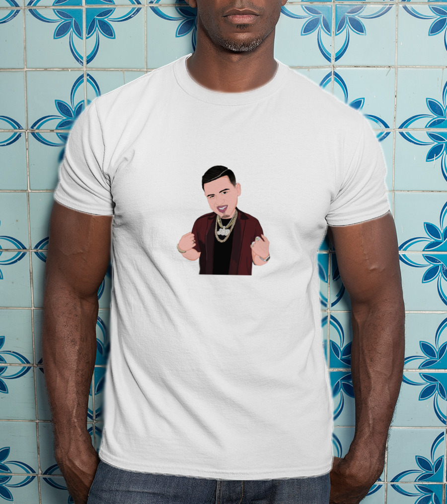 Fuerza Regida Cartoon Character With Chains And Rings T-Shirt