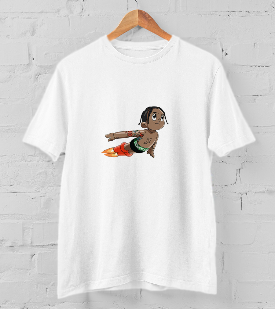 Don Toliver Cartoon Character Flying With Rocket Boots T-Shirt