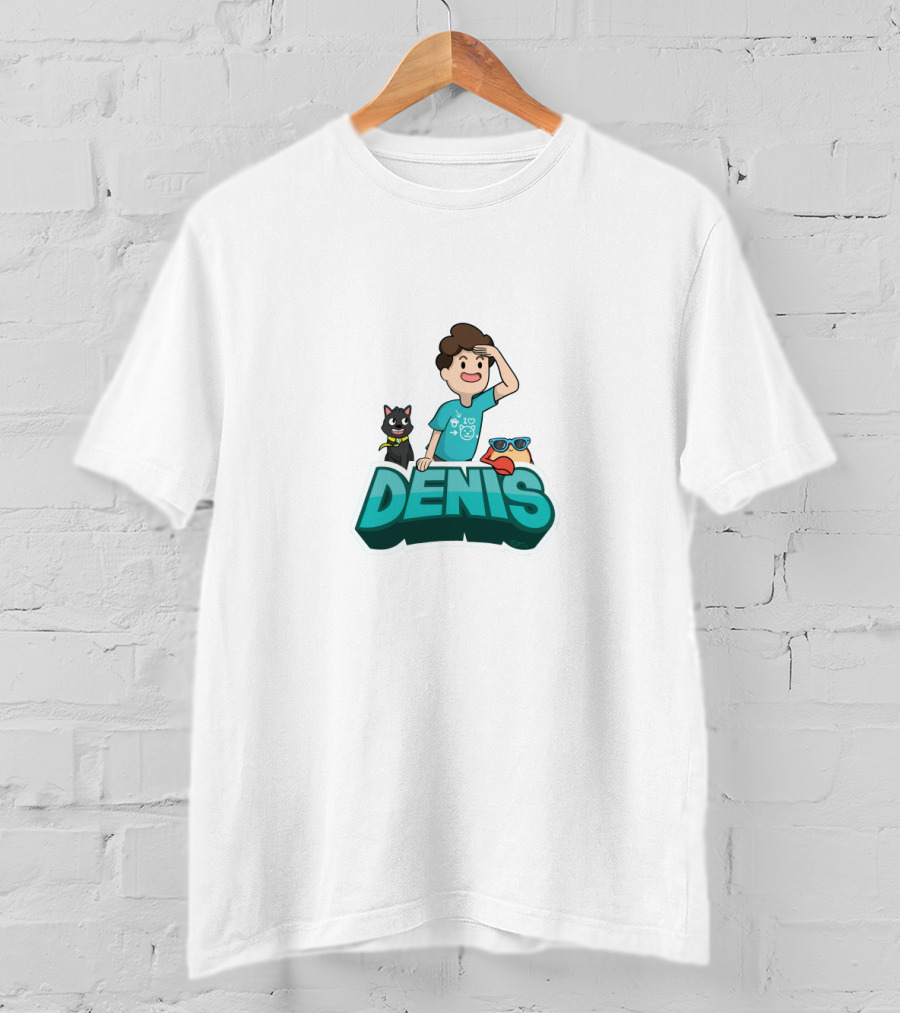 Denisdaily Denis Cat Character And Duck T-Shirt