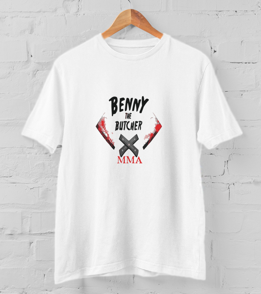 Benny The Butcher MMA Bloodied Cleavers Crossed T-Shirt