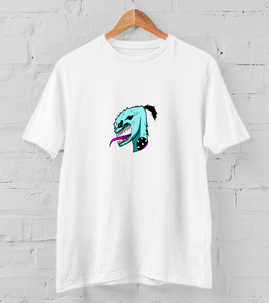 ZHC Merch Monster Creature Illustration Blue And Purple Tongue T-Shirt