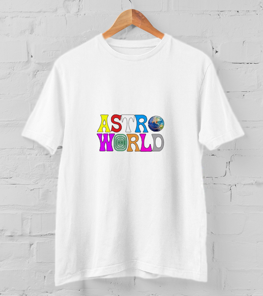ASTROWORLD Multicolor Space Theme With Globe T-Shirt