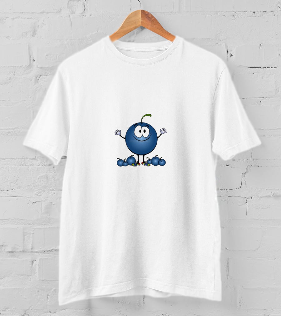 Blueberry Faygo Cartoon Character With Sneakers And Blueberries T-Shirt