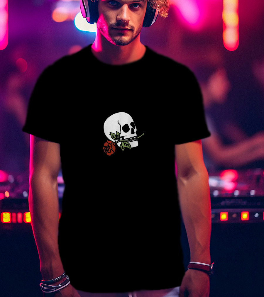 Lil Skies Skull With Red Rose T-Shirt