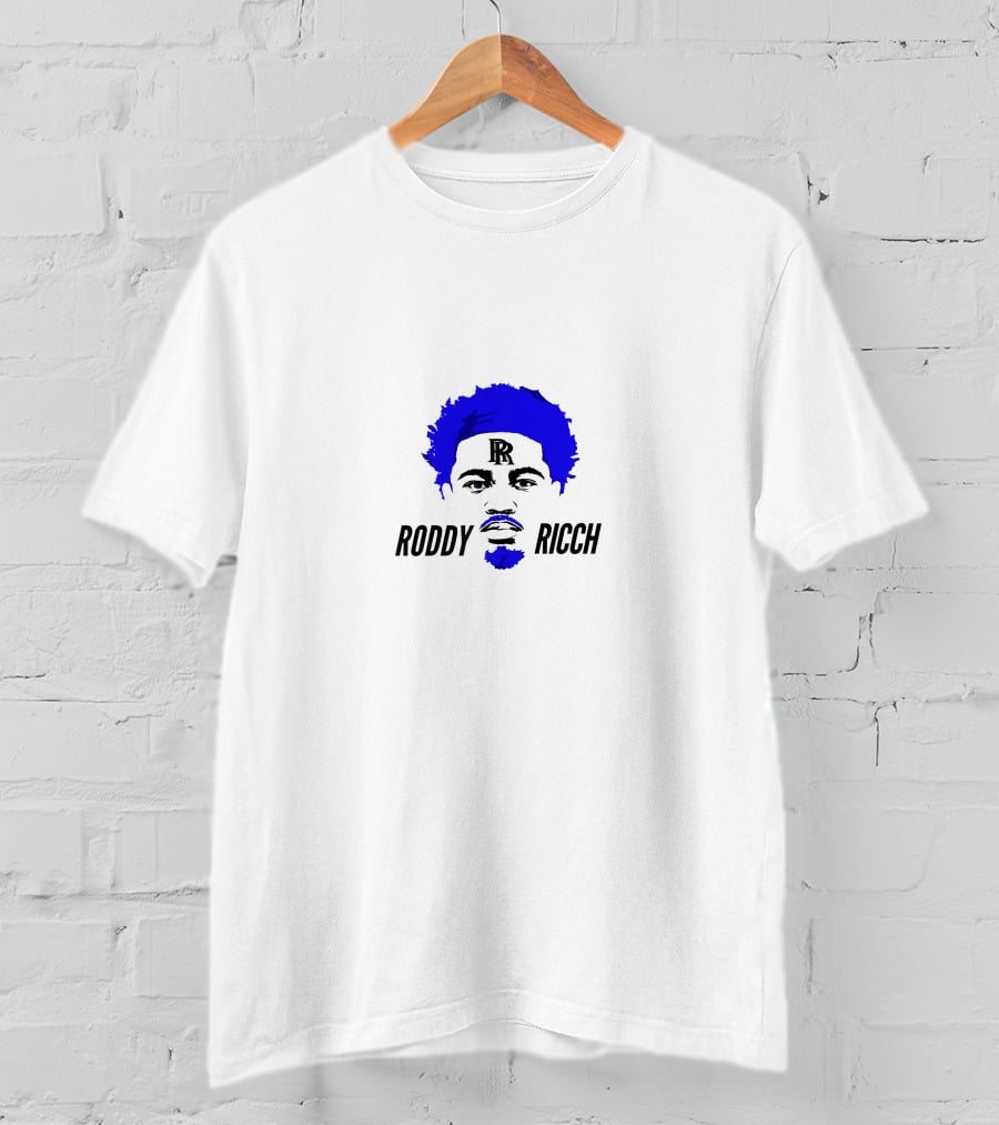 Roddy Ricch Portrait RR Blue T-Shirt