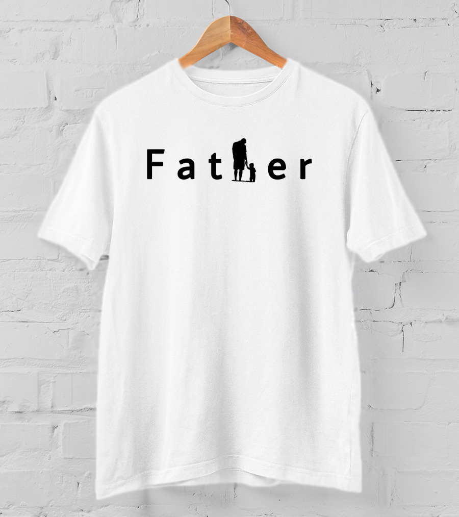 Father Black Silhouette With Child T-Shirt