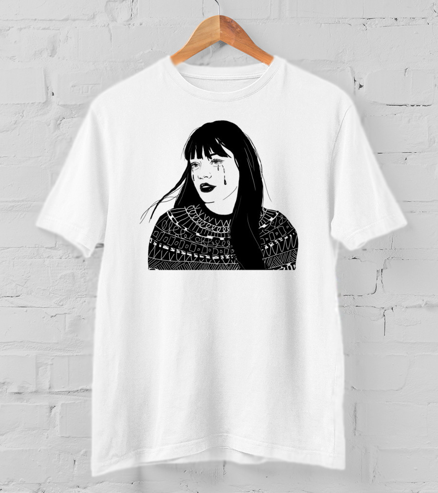 Druck Crying Woman T-Shirt