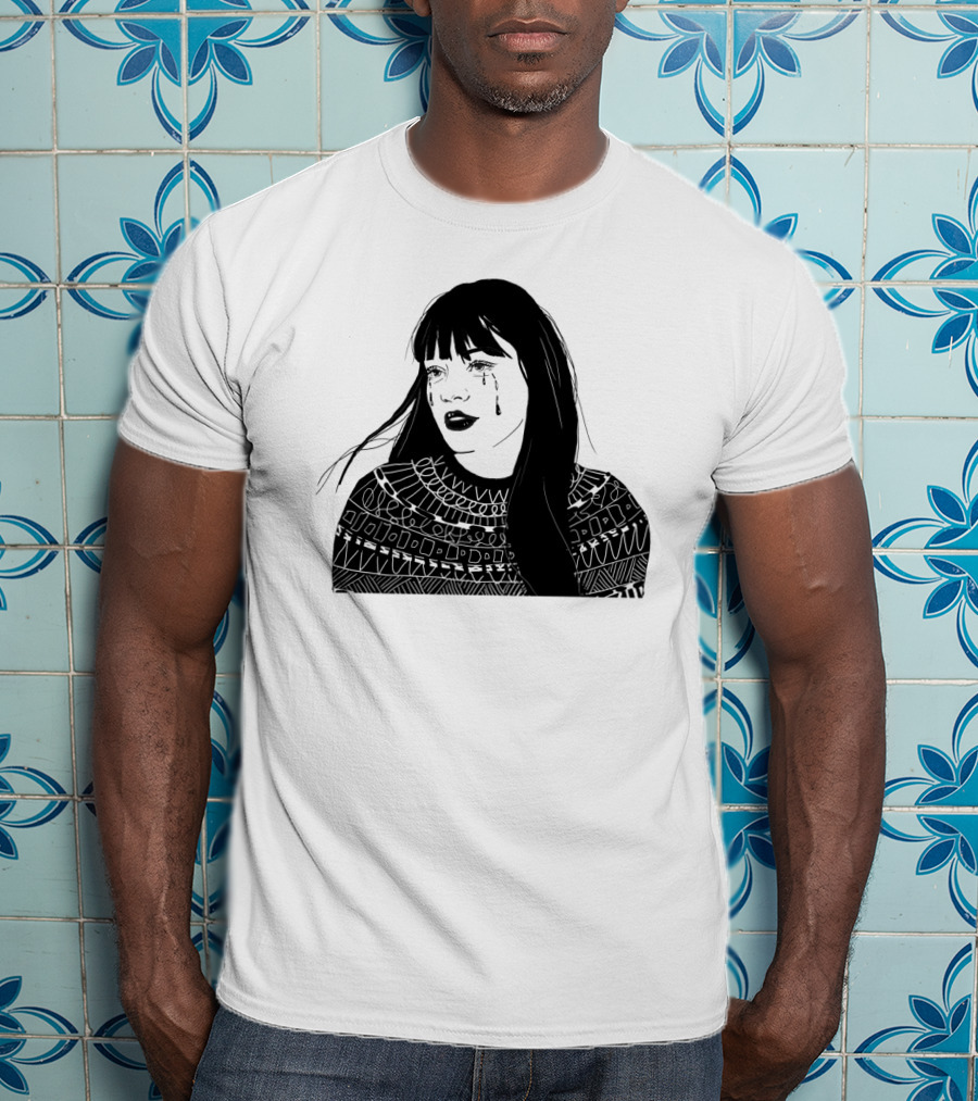 Druck Crying Woman T-Shirt