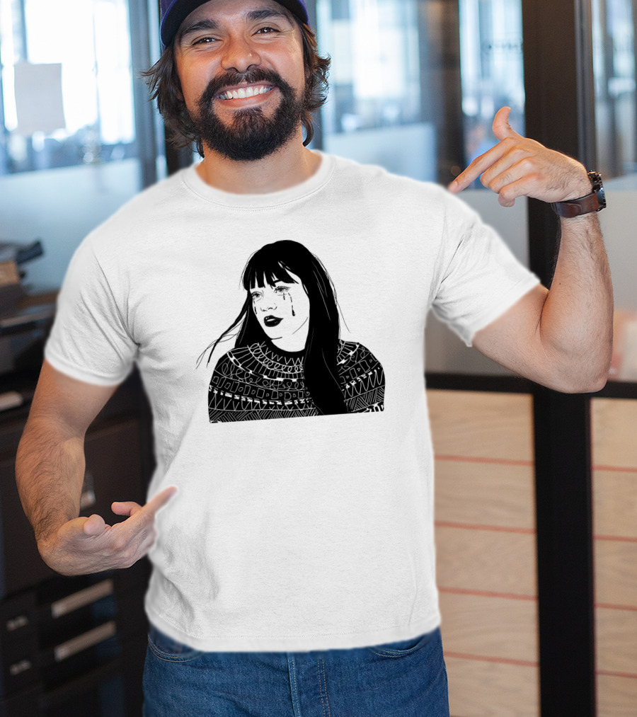 Druck Crying Woman T-Shirt
