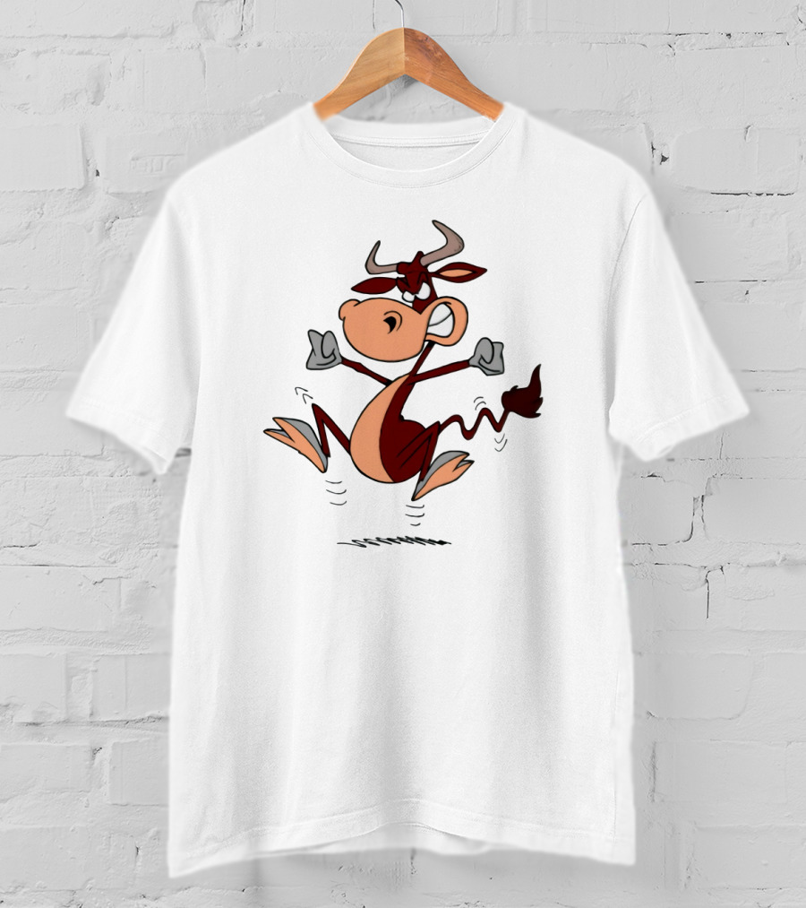 CowFartt Cartoon Jumping Angry Bull T-Shirt