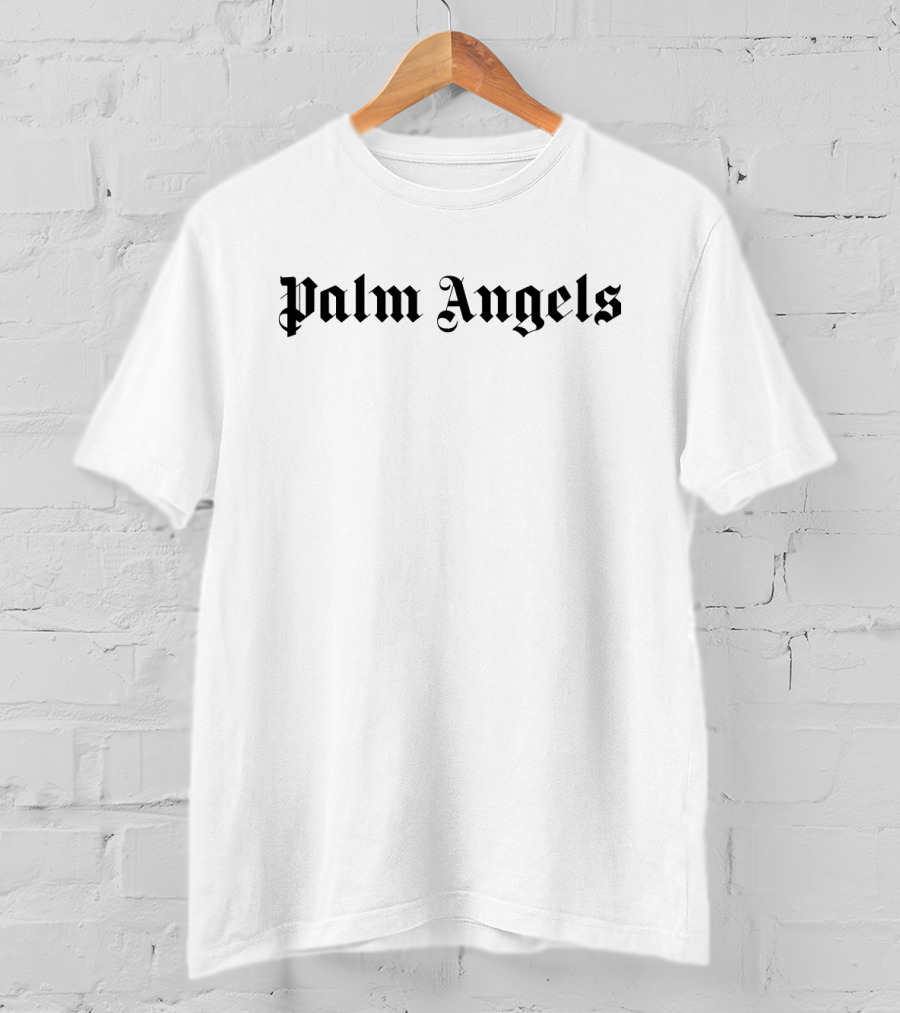 Palm Angels Logo Gothic Font T-Shirt