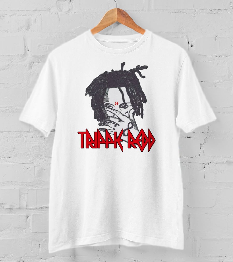 Trippie Redd Illustration With Hand Gesture And Red 14 T-Shirt