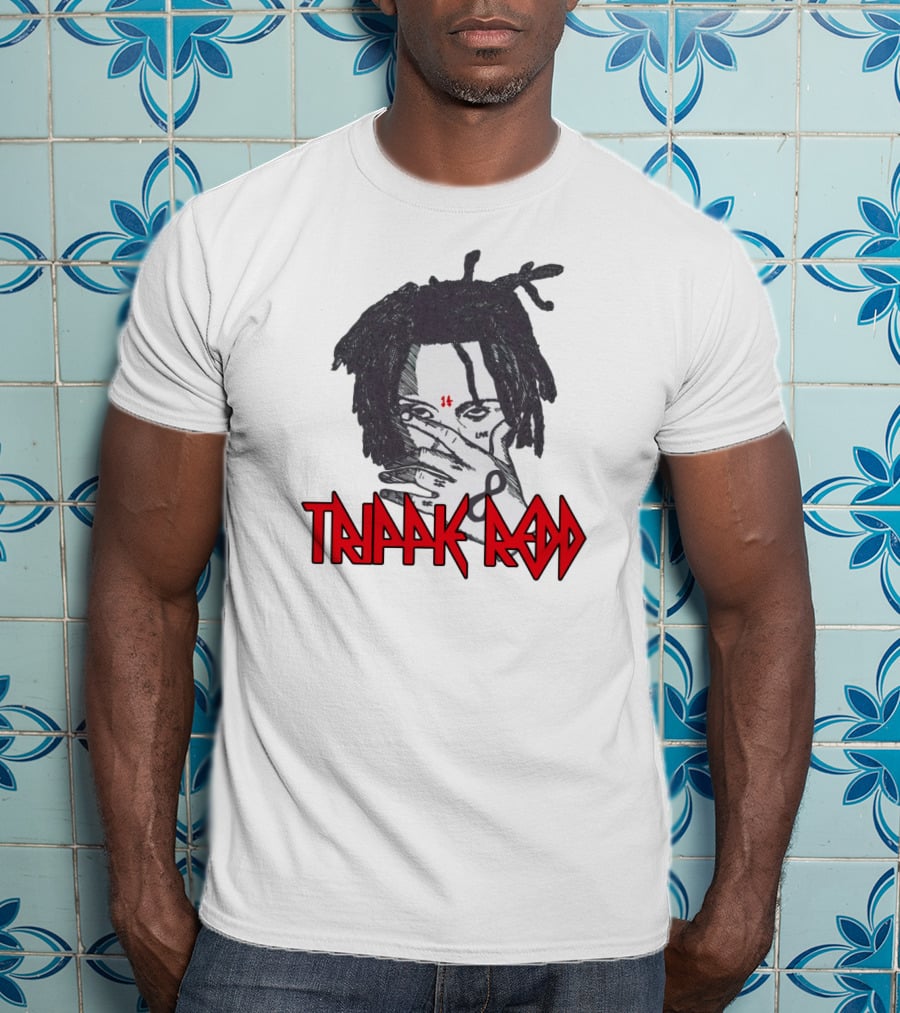 Trippie Redd Illustration With Hand Gesture And Red 14 T-Shirt