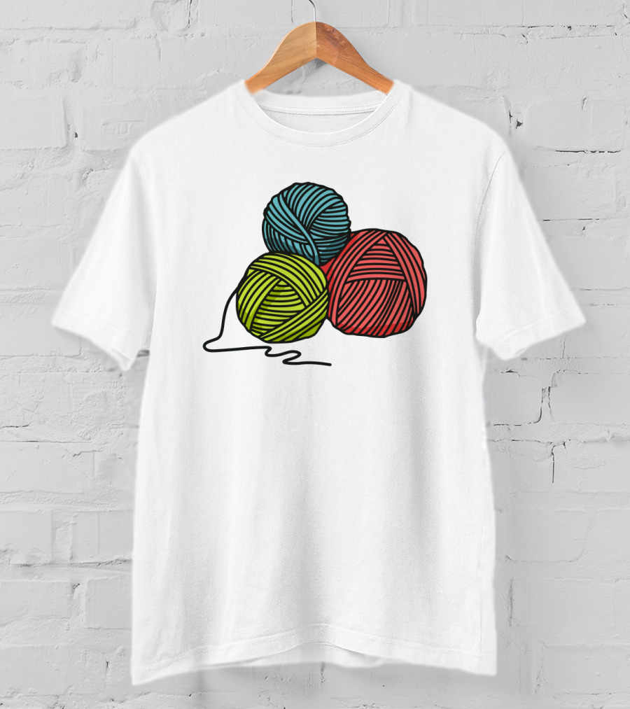 Yarn Balls Blue Green Red T-Shirt