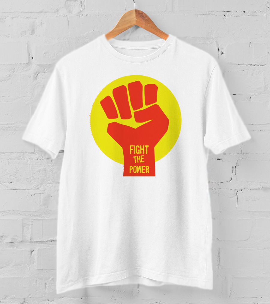 Fight The Power Fist Yellow Circle T-Shirt