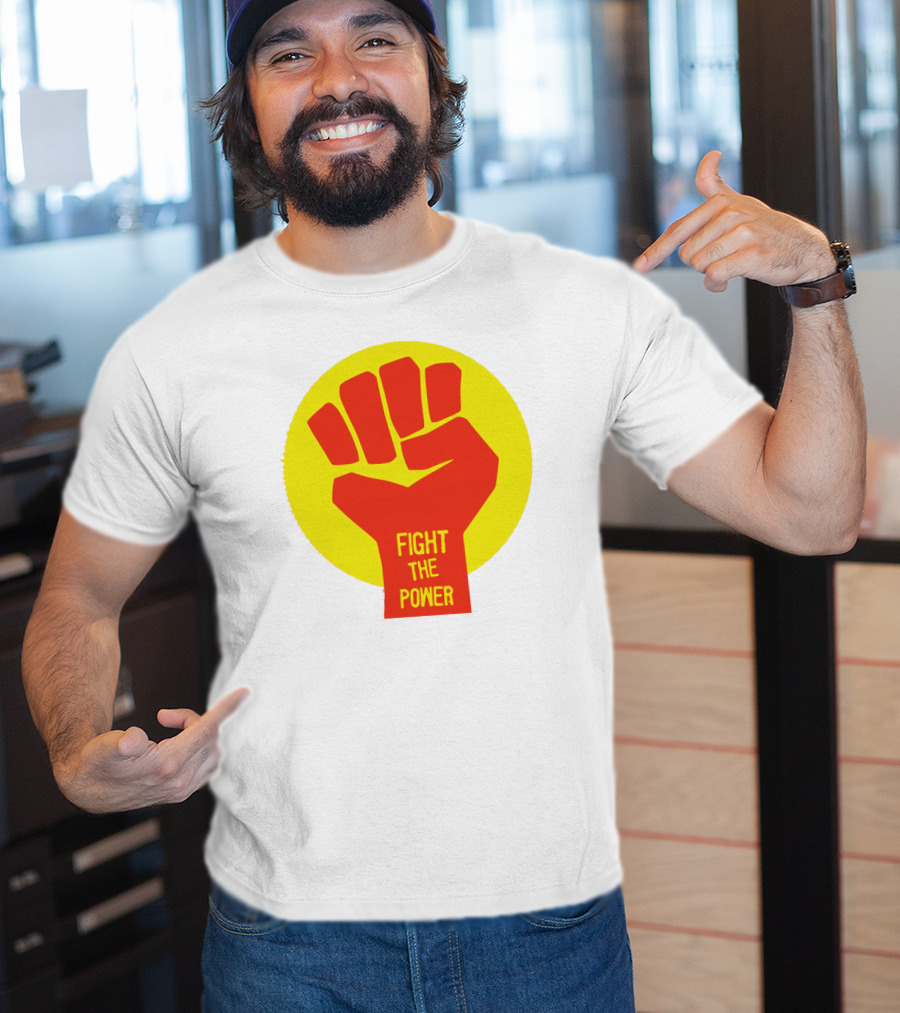 Fight The Power Fist Yellow Circle T-Shirt