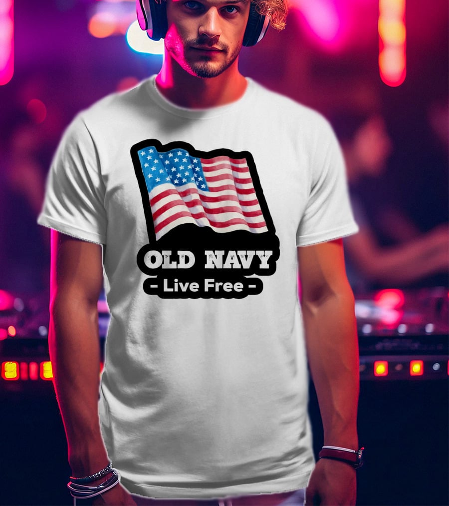 Old Navy Live Free American Flag T-Shirt