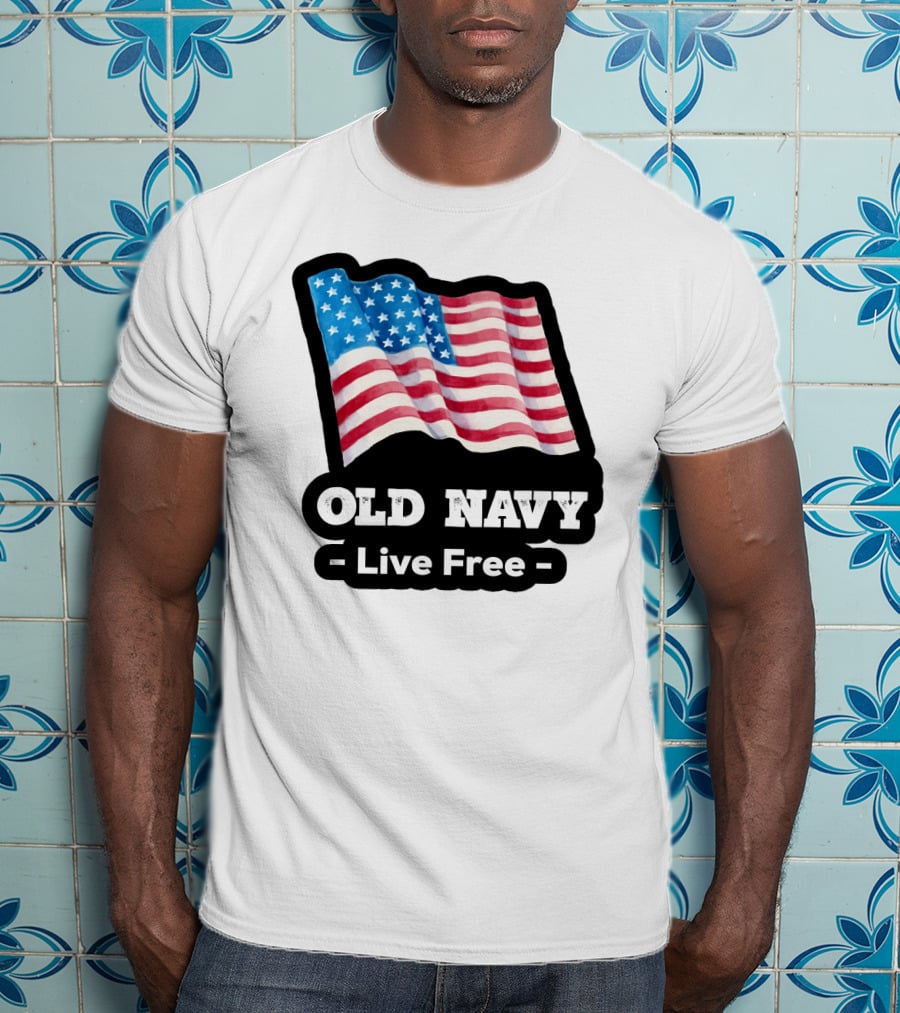 Old Navy Live Free American Flag T-Shirt