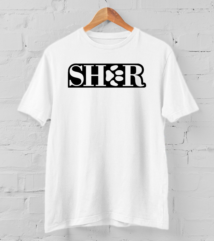 SHER Paw Print Bold Letters T-Shirt