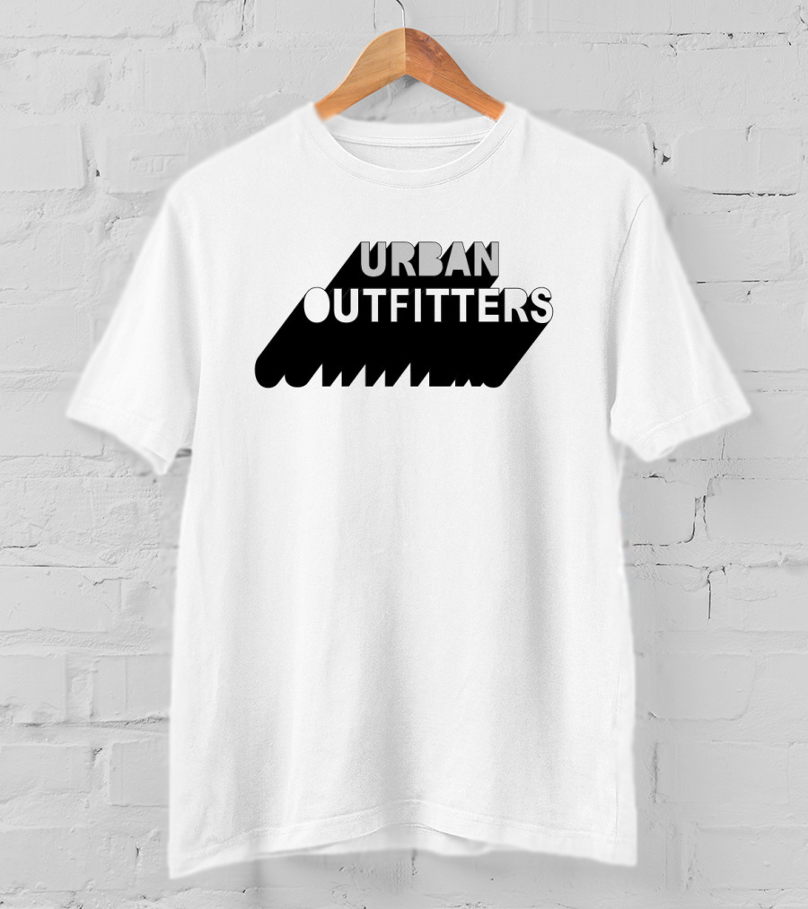 Urban Outfitters Bold Black Shadow Text T-Shirt