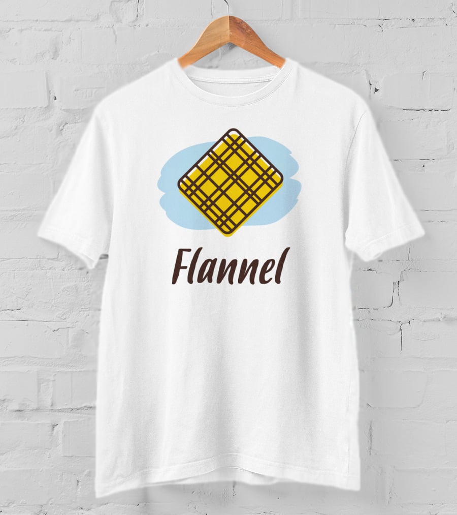 Flannel Yellow Plaid Pattern With Blue Background T-Shirt