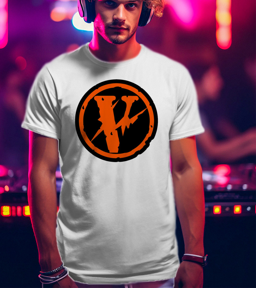 Vlone Iconic V In Orange Circle T-Shirt