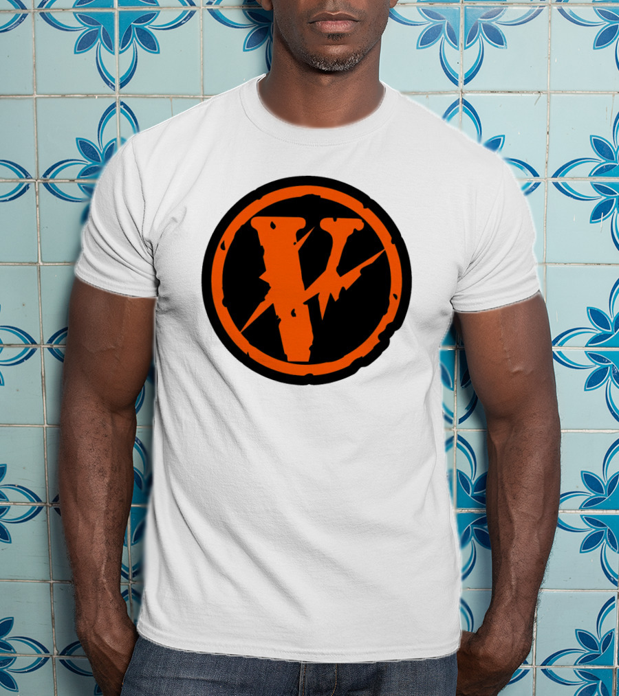 Vlone Iconic V In Orange Circle T-Shirt