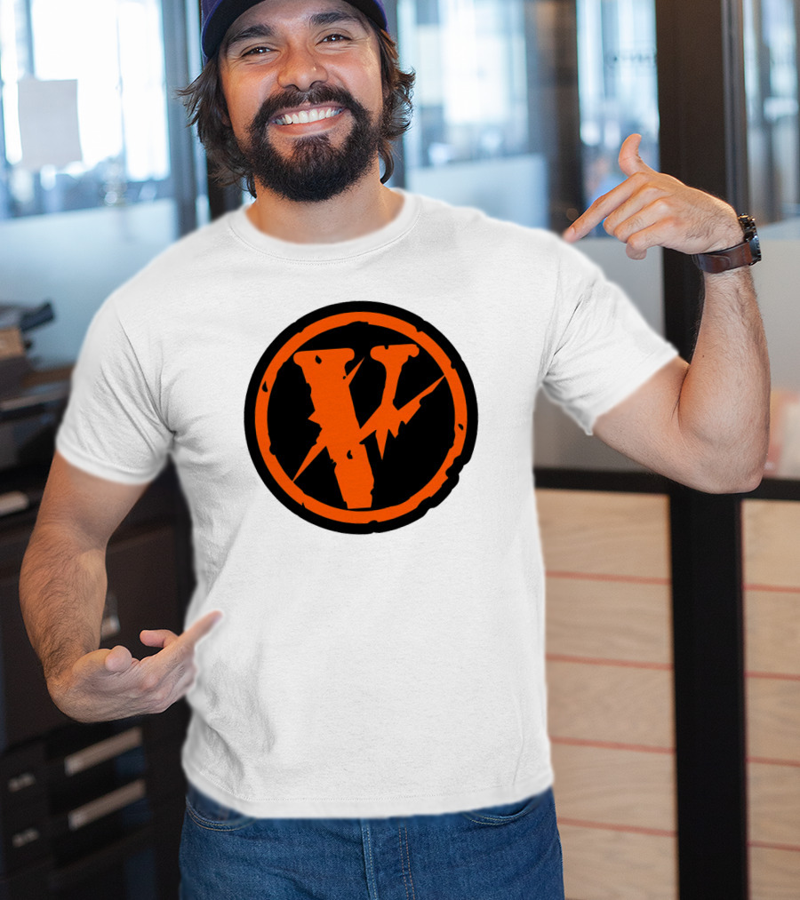 Vlone Iconic V In Orange Circle T-Shirt