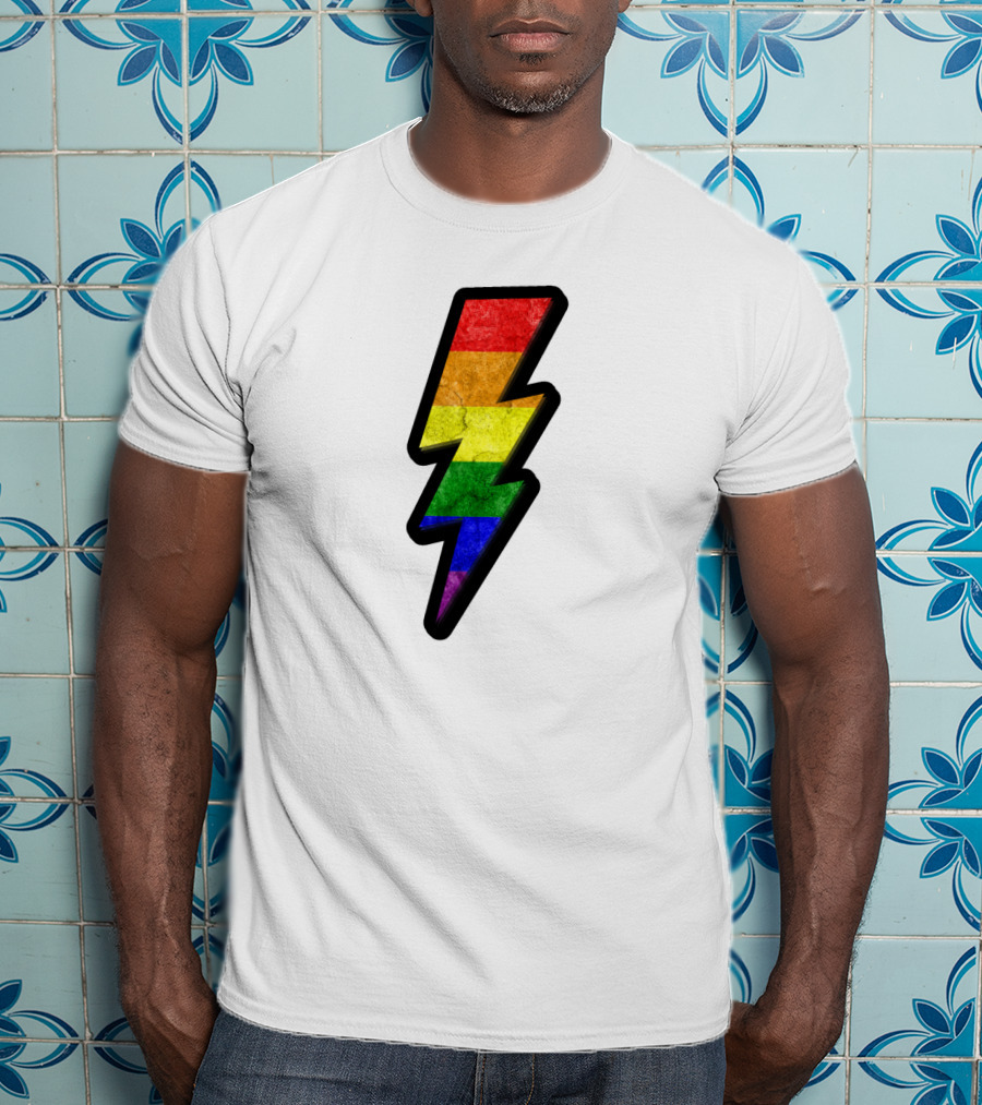 Rainbow Lightning Bolt Pride Colors T-Shirt