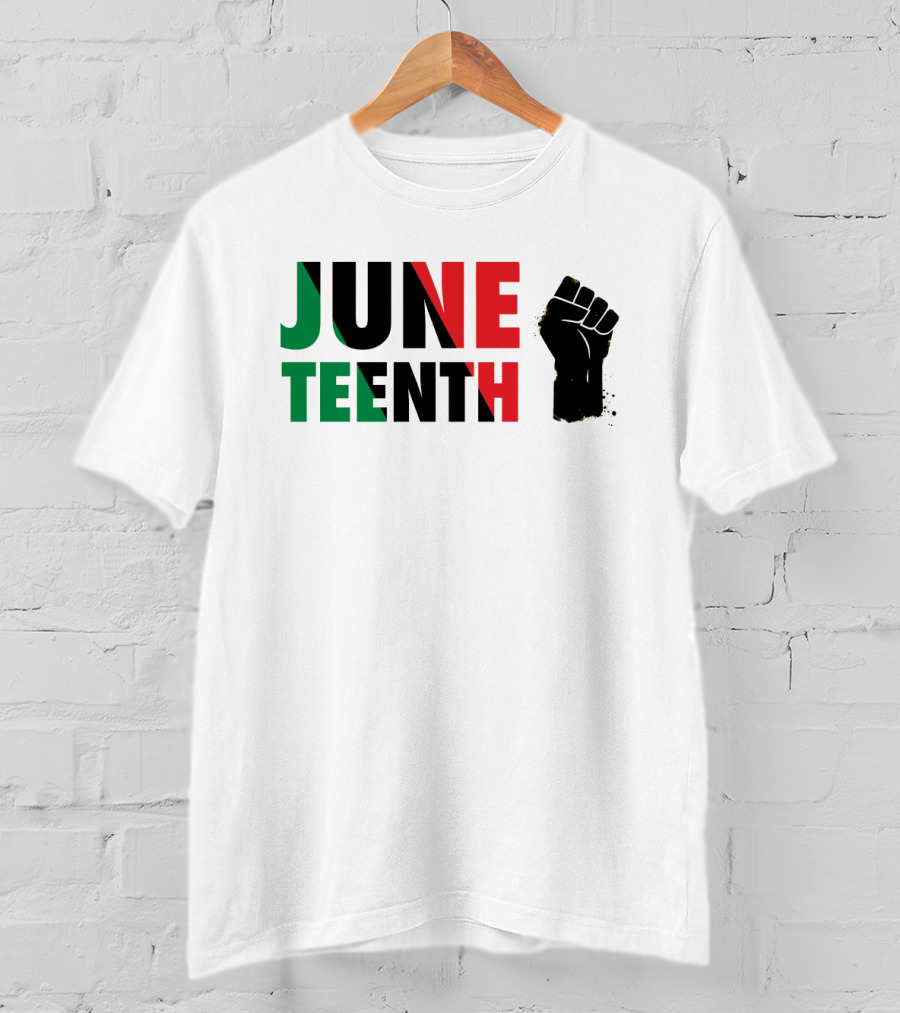 Juneteenth Black Power Fist Red Green T-Shirt
