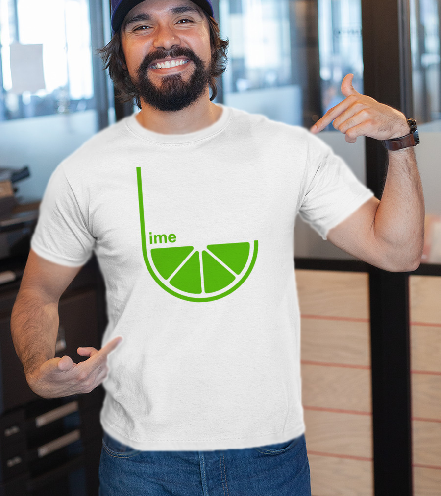 Lime Ime Slice Clever Typography T-Shirt