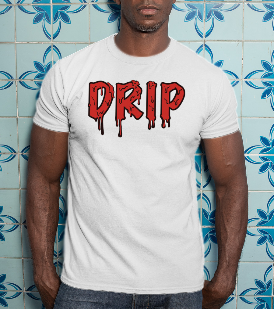Drip Melting Text Fashion Trend T-Shirt