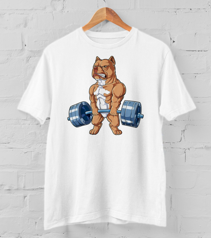 Deadlift Bulldog Barbell Power T-Shirt