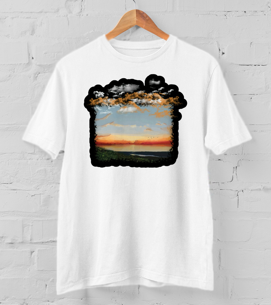 Big Assawoman Bay Sunset Landscape Scene T-Shirt