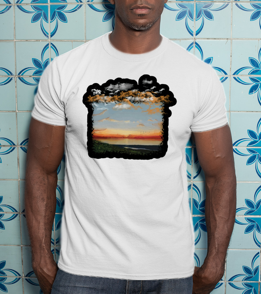 Big Assawoman Bay Sunset Landscape Scene T-Shirt