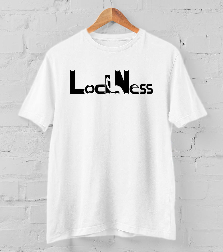 Loch Ness Monster Silhouette Typography T-Shirt