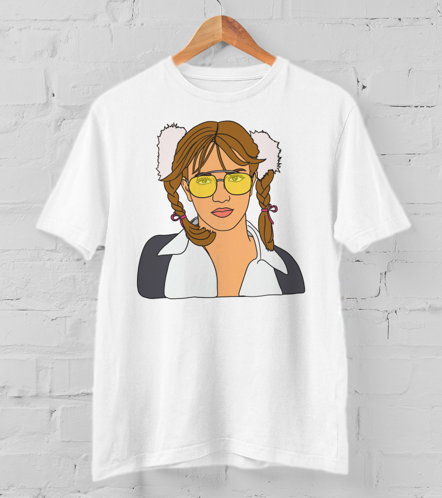 Britney Spears Iconic Schoolgirl Look With Yellow Glasses And Braids T-Shirt