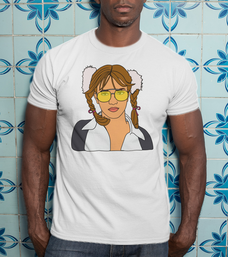 Britney Spears Iconic Schoolgirl Look With Yellow Glasses And Braids T-Shirt