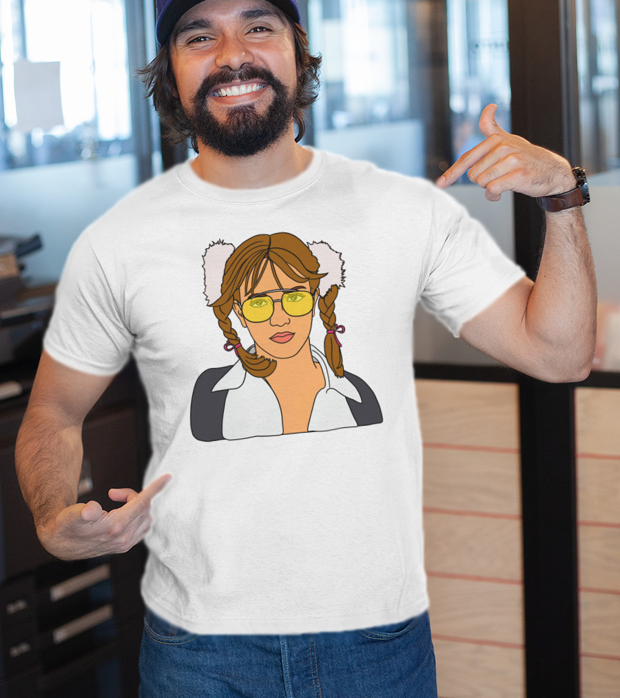 Britney Spears Iconic Schoolgirl Look With Yellow Glasses And Braids T-Shirt