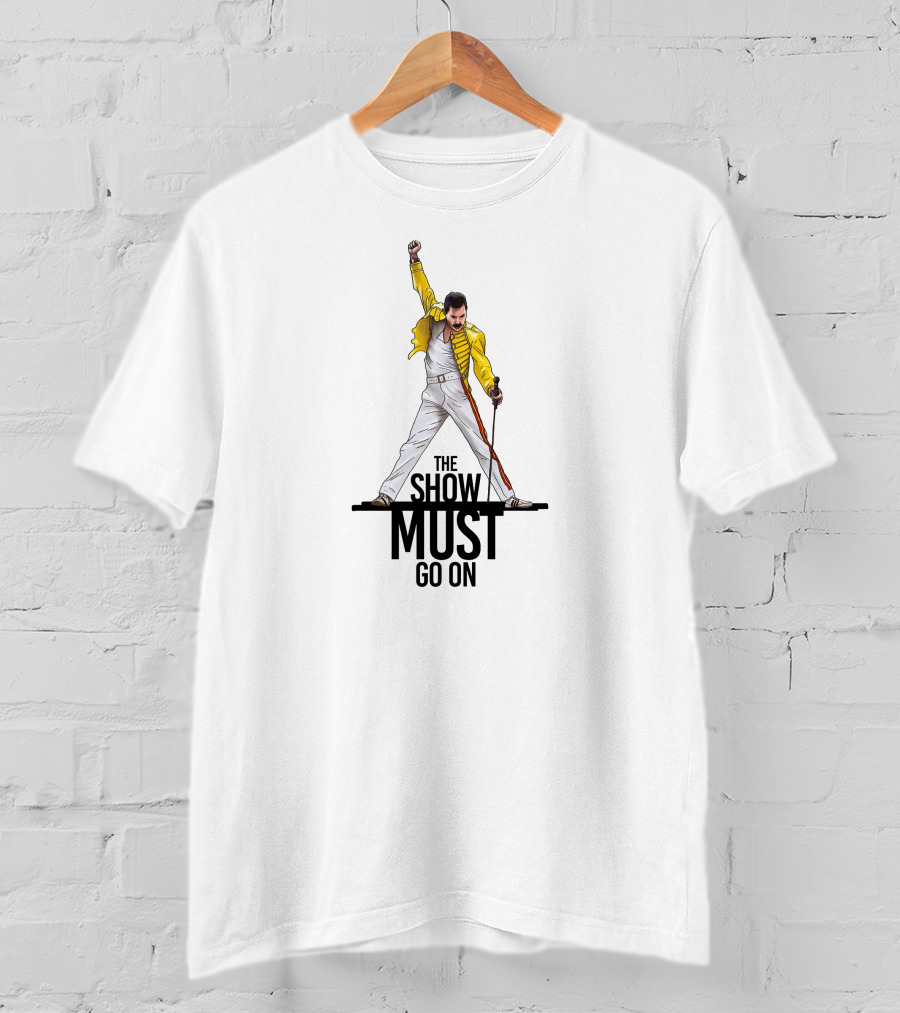 The Show Must Go On Iconic Yellow Jacket Pose T-Shirt