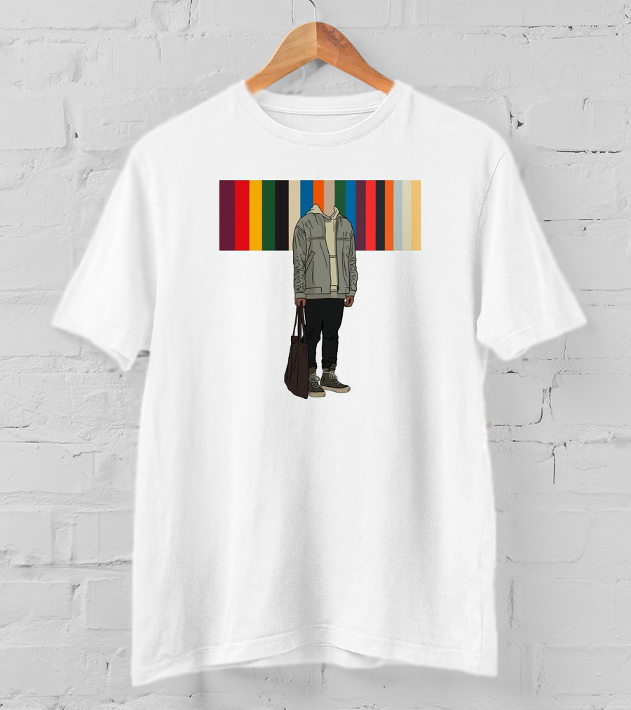 Streetwear Minimalist Hoodie And Joggers With Colorful Stripes T-Shirt