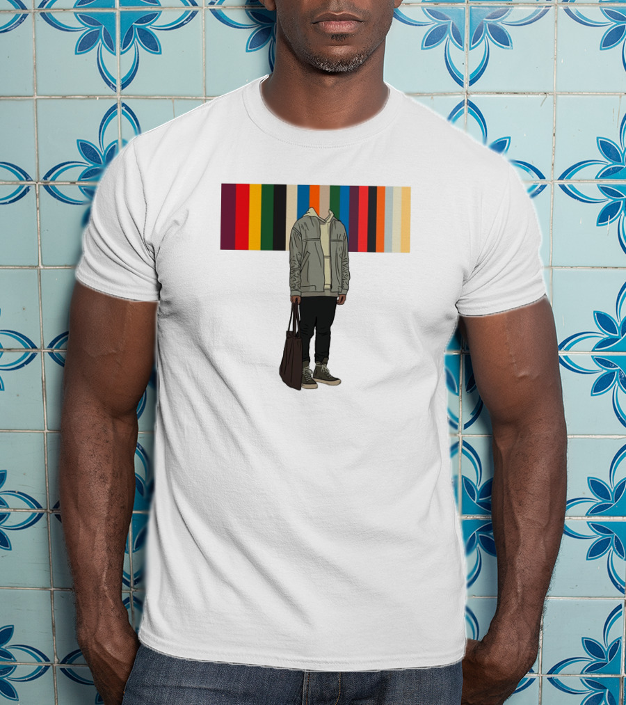 Streetwear Minimalist Hoodie And Joggers With Colorful Stripes T-Shirt