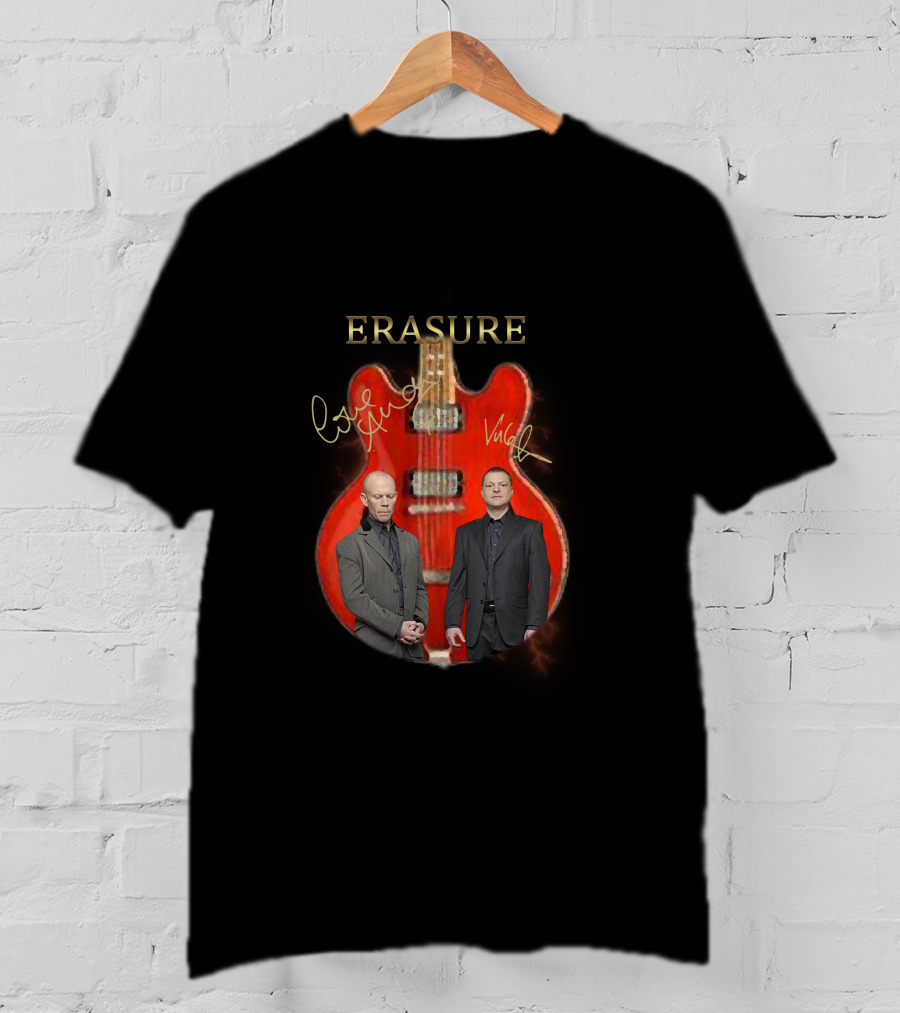 ERASURE Red Guitar Duo Autograph T-Shirt