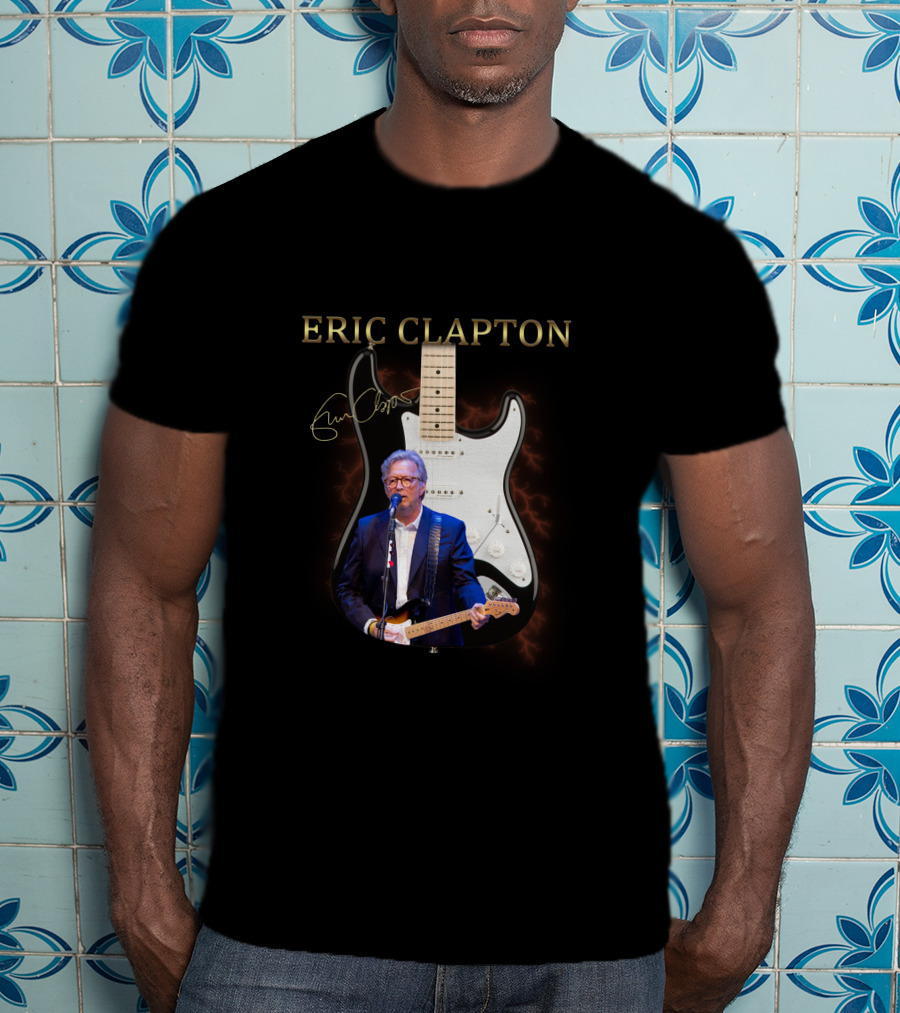 Eric Clapton Signature Guitar With Live Performance Image T-Shirt