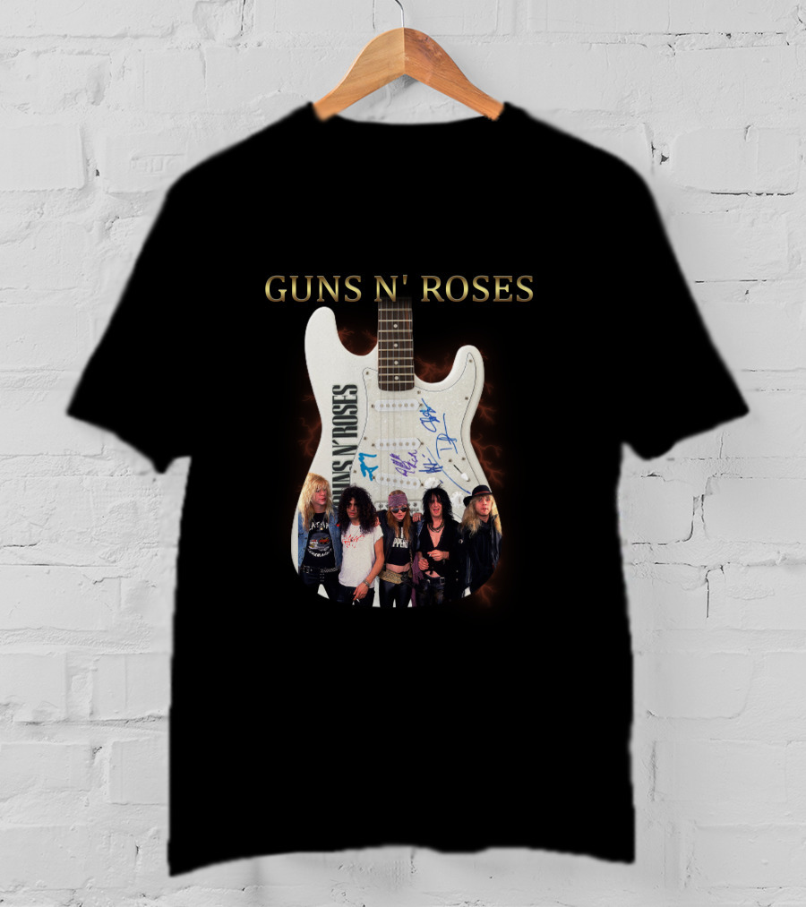 Guns N' Roses Guitar With Band Members T-Shirt