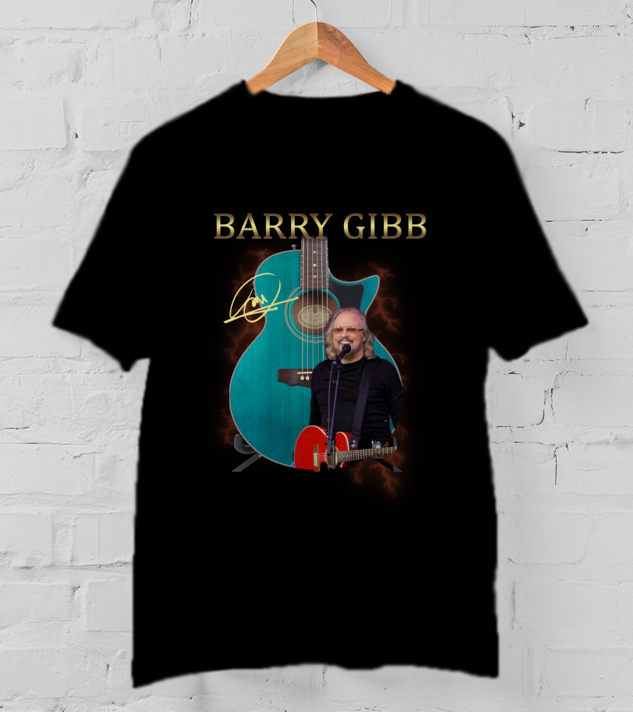 Barry Gibb Signature Electric Guitar With Performer Image T-Shirt
