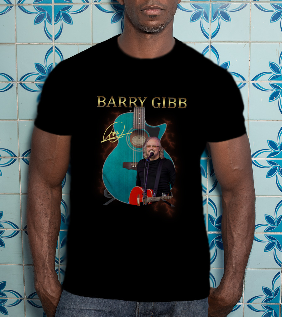 Barry Gibb Signature Electric Guitar With Performer Image T-Shirt