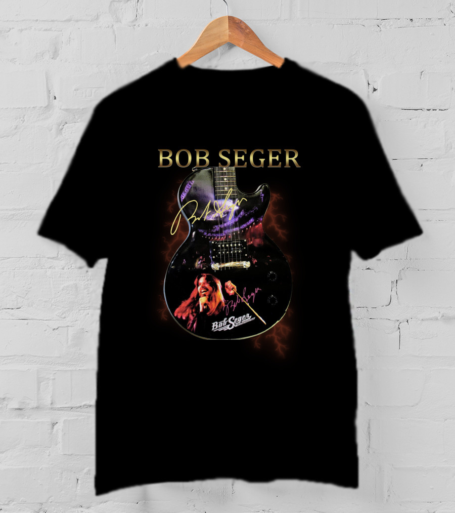 BOB SEGER Guitar Image With Photo T-Shirt