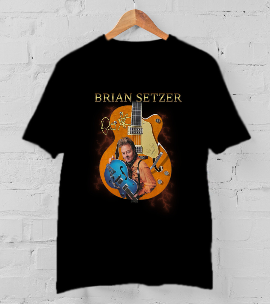 Brian Setzer Guitar Image T-Shirt